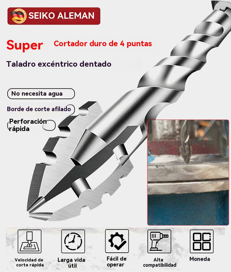 【Oferta limitada】Súper duro filo de corte dentado, broca excéntrica de acero de tungsteno de 7.ª generación【3+4+5+6+8+10+12mm】