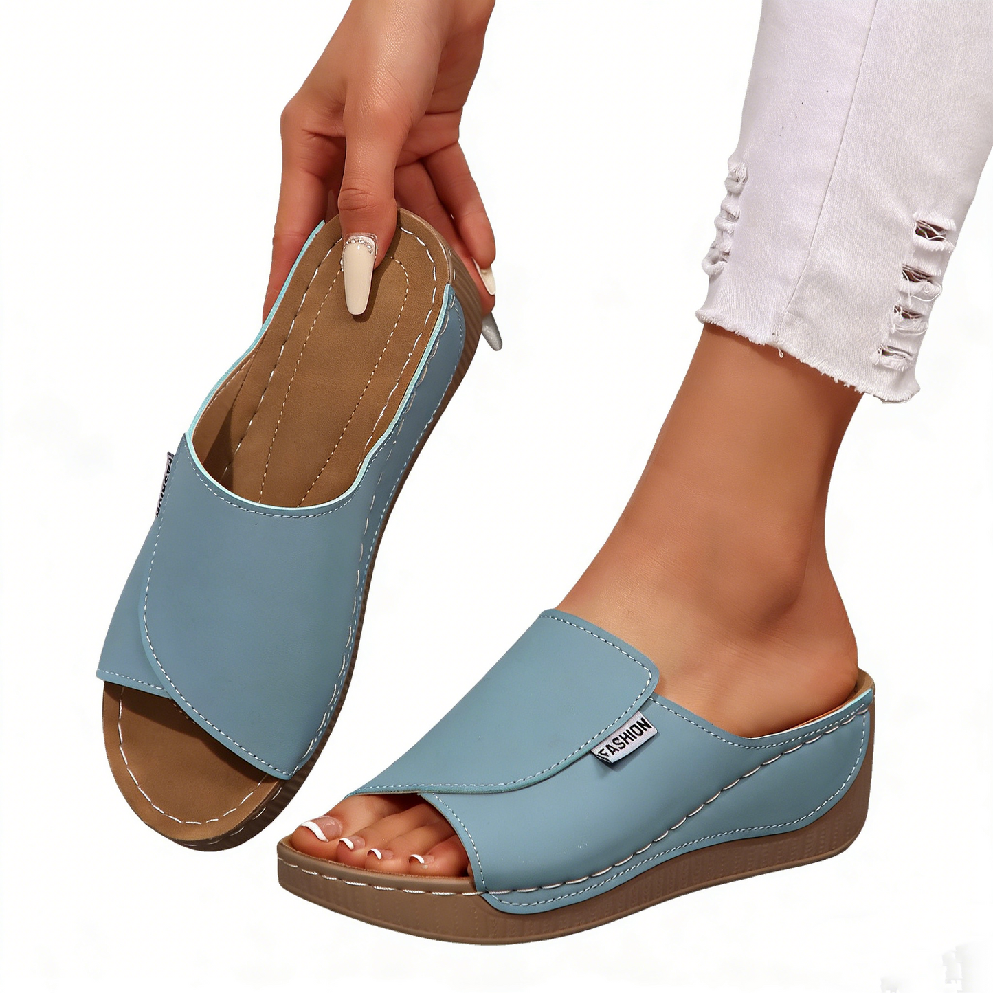 [Nuevos productos 2026] [36-43] Zapatillas de cuña con suela gruesa para mujer