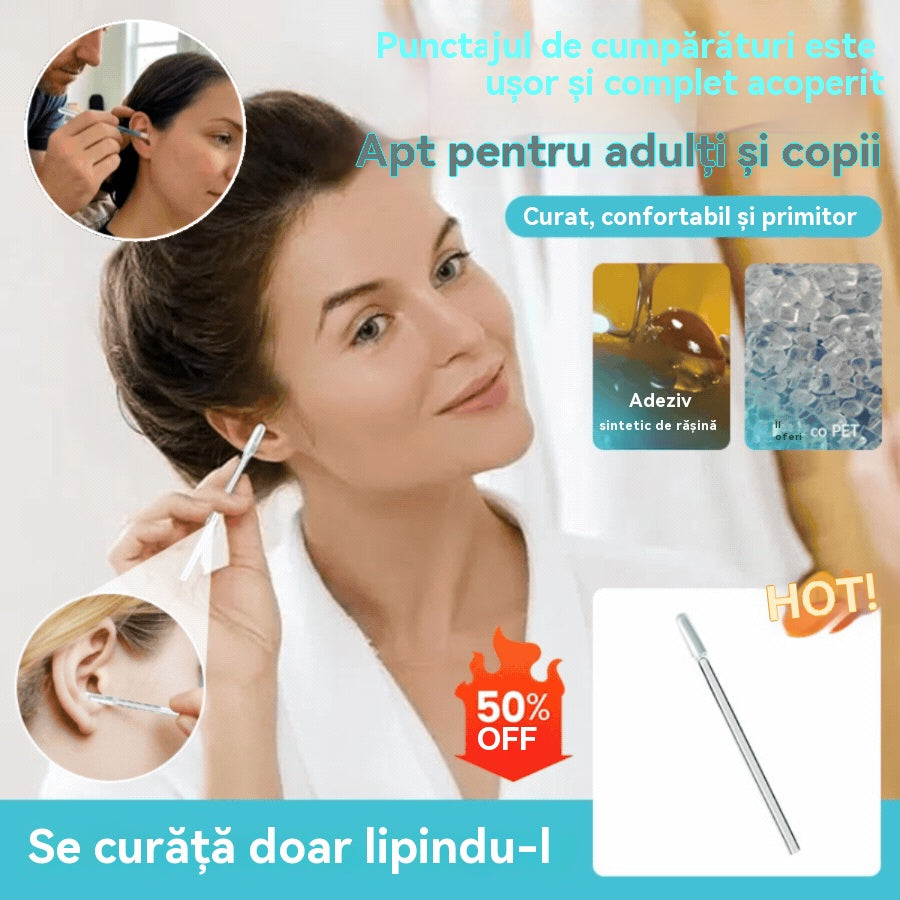 👂✨Cumpără unul, primești unul gratuit【Îndepărtare extrem de eficientă a cerumenului--40 de bucăți】Noua bețișoară pentru curățarea urechilor, special concepută