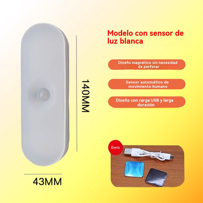 【Juego de 2 piezas】Luz LED inteligente con sensor de presencia, fácil de cargar y práctica.