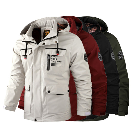 🔥【M~4XL】 2024 Nueva chaqueta de montañismo al aire libre impermeable a prueba de viento para hombres-3845704