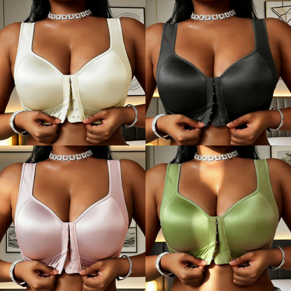 😍👙【Paquete de 3 piezas】【40-100 kg】Sujetador de mujer sin aros con cierre frontal