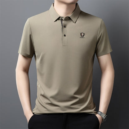 【M-4XL】Nuevo polo casual de manga corta con cuello y seda helada 2026