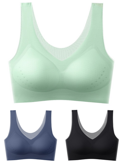 【Ofertă limitată】【Set 3 bucăți】【40–120KG】Sutien push-up din mătase de gheață 2025 – fără cusături, lejer și respirabil 【Confort maxim zilnic】_4067486