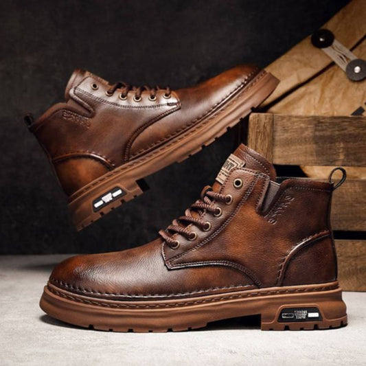 【39-44】🎁✨Regalo ideal: botas de cuero retro con cordones para hombre_3870627