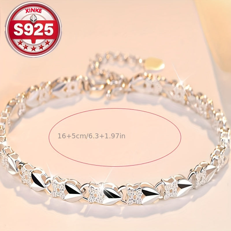 【Compre 1 y obtenga 1 gratis】Me encanta la nueva pulsera de plata 925 con trébol de cuatro hojas para mujer, ¡a la moda!【descuento】