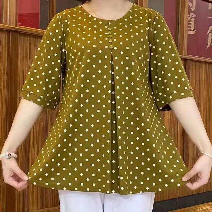 【Oferta por tiempo limitado】【L-5XL】Nueva camisa de mujer con estampado de lunares primavera/verano 2026