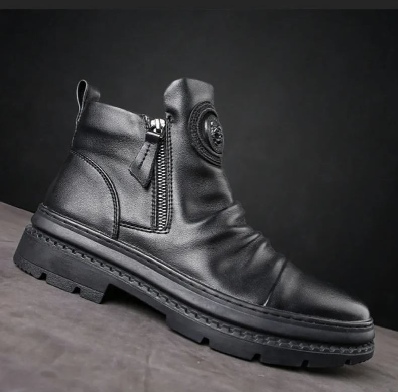 ⏳🔥【39-44】 nuevas botas de piel para hombre, piel de vacuno de alta calidad, hechas a mano.