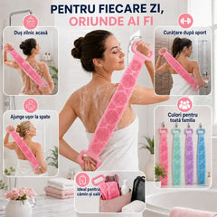 🧼✨ 【Cumpără 1, primești 1 gratis】 Prosop pentru duș, din silicon cu două straturi, model lung și gros(70 cm/180 g)