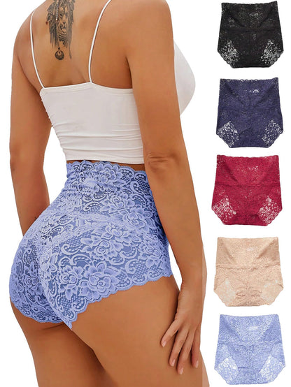 [Conjunto de 6 piezas] Sujetador sexy de cintura alta con estampado para citas