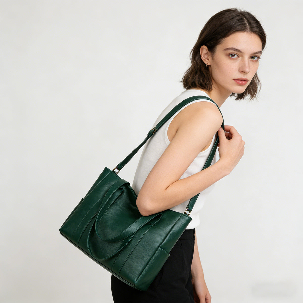 Nuevo bolso de hombro de piel suave para mujer