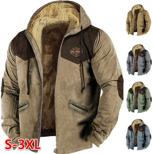 50% de descuento por tiempo limitado 【M-5XL】 Chaquetas de terciopelo gruesas y holgadas de moda para hombre en otoño e invierno_3877047