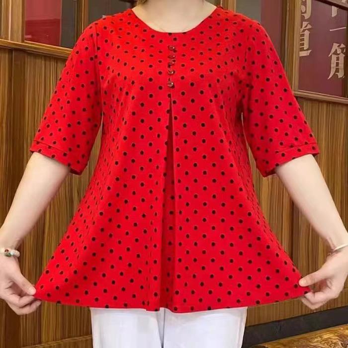 【Oferta por tiempo limitado】【L-5XL】Nueva camisa de mujer con estampado de lunares primavera/verano 2026