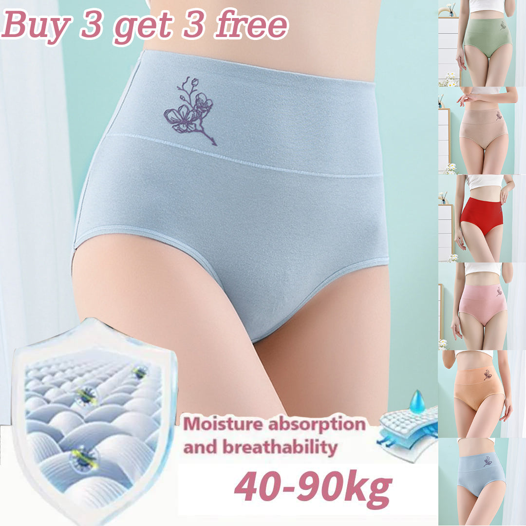 💖Prošlog dana 50% popusta - 【Kupite 3, dobijte 3 gratis】Pure pamučne gaćice visokog struka plus veličine za podizanje bokova [40-100 KG]