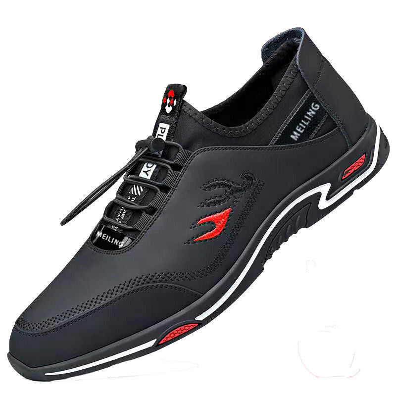 Zapatos de negocios informales y transpirables para hombre de cuero genuino✅ Suela de cuero suave，De moda y versátil