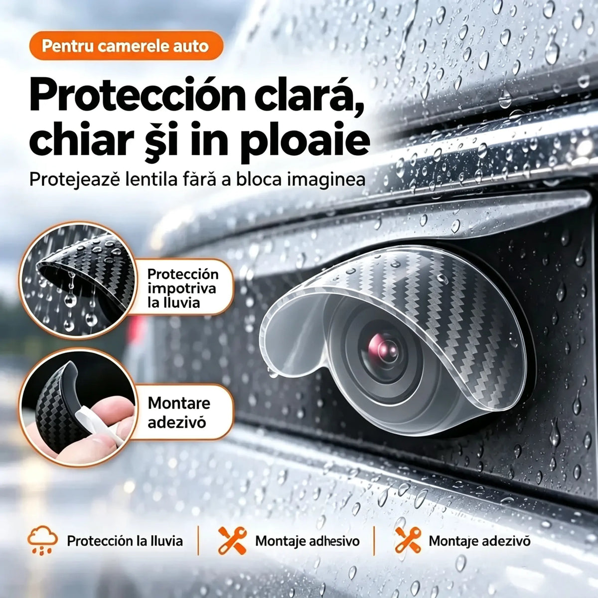 📢📢Reducere de 50%!! ⏰ Protector universal împotriva ploii pentru camera de marșarier a mașinii