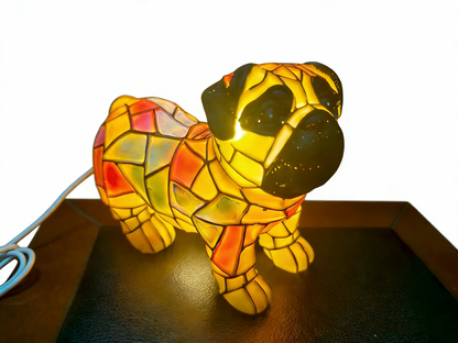 Lámpara de mesa con forma de gato, lámpara de noche retro fabricada en resina de colores, con temática de gatos