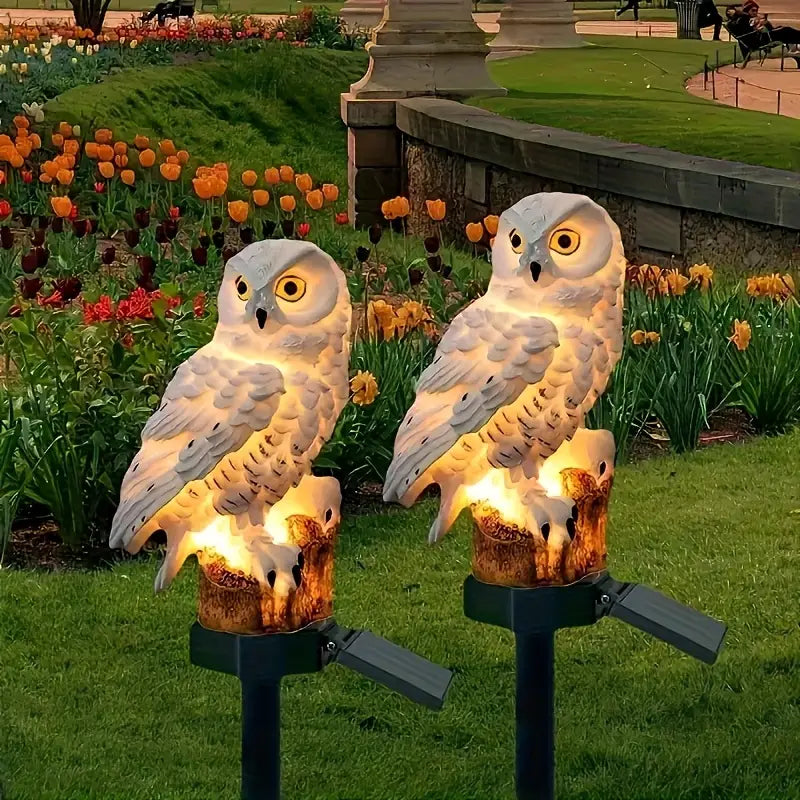 Lámpara solar decorativa de búho: luz cálida para tu jardín