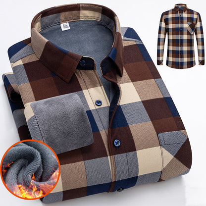 🔥👔【L-5XL】Camisa de negocios cálida de manga larga de otoño e invierno.3849551