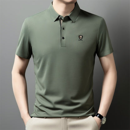 【M-4XL】Nuevo polo casual de manga corta con cuello y seda helada 2026