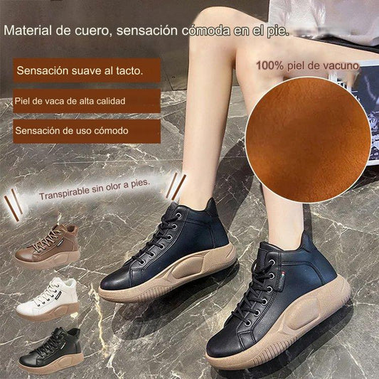 【35-43】Zapatos retro de piel de vaca con suela gruesa, nuevos zapatos informales modernos y versátiles._3851087