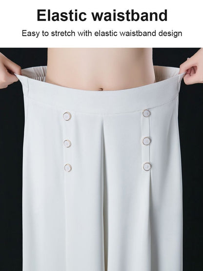 💖【M-5XL】Ženske modne hlače s visokim strukom i širokim nogavicama, mekane i s elegantno padajućim materijalom, vrhunske kvalitete