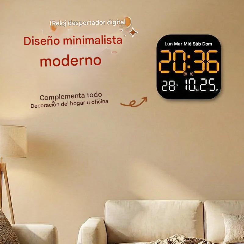 Reloj digital para el hogar y la oficina: ¡despierte suavemente y olvídese de las alarmas molestas! Brillo ajustable, funcionamiento silencioso por la noche. También muestra la temperatura. Un compañero fiable para su día a día.