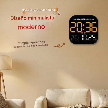 Reloj digital para el hogar y la oficina: ¡despierte suavemente y olvídese de las alarmas molestas! Brillo ajustable, funcionamiento silencioso por la noche. También muestra la temperatura. Un compañero fiable para su día a día. 🌙