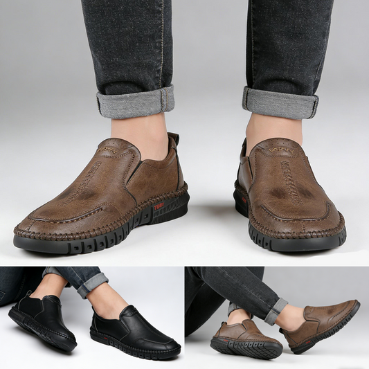 👞Promoción 50%【39-44】Zapatillas deportivas de hombre 2026, de cuero natural, con suela suave, antideslizantes y transpirables