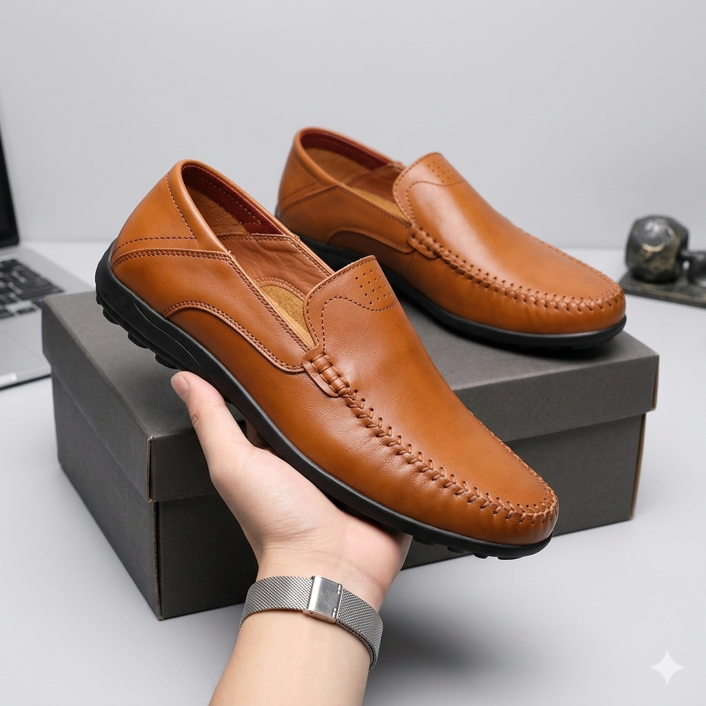 【39-44】Zapatos casuales de cuero de vaca de moda para hombres