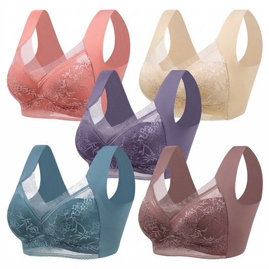 🔥【1 lote de 4 piezas】👙【40-110 kg】Sujetador de encaje cómodo sin costuras