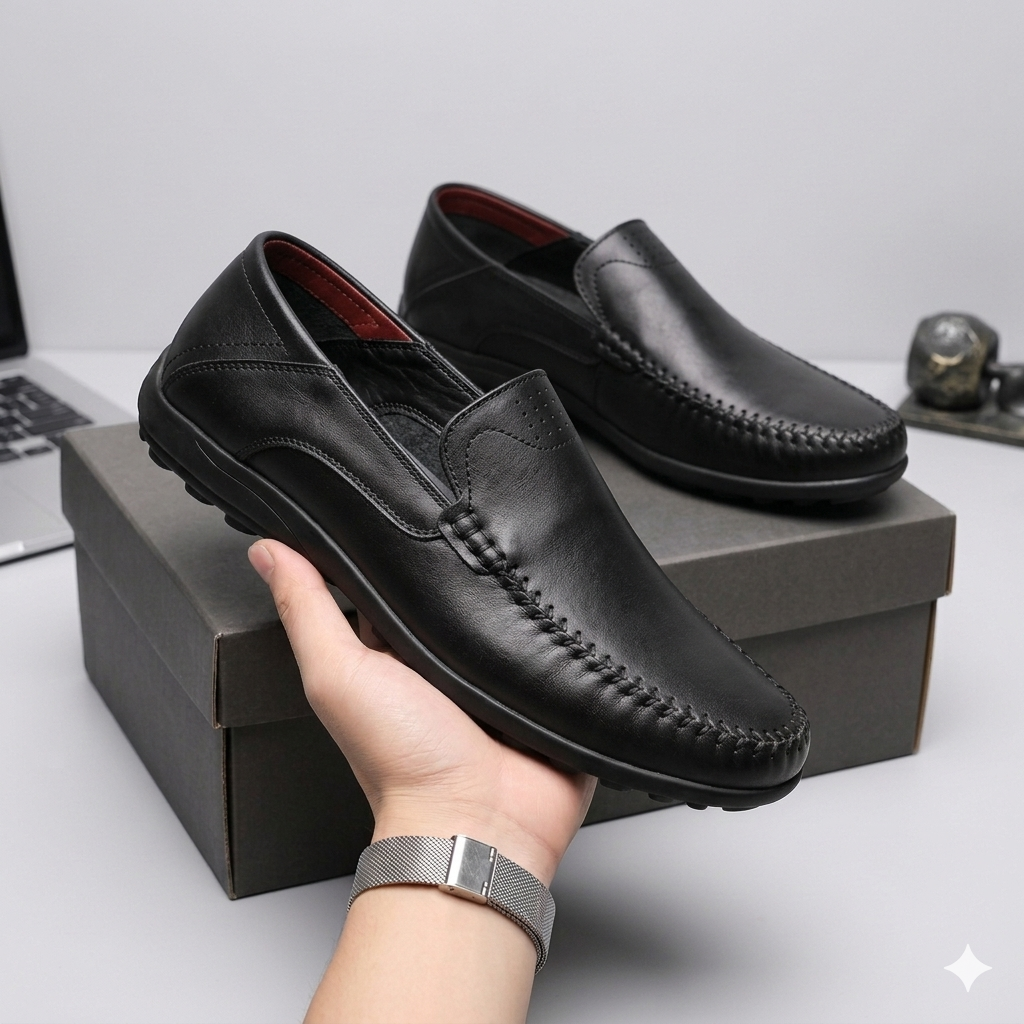 【39-44】Zapatos casuales de cuero de vaca de moda para hombres