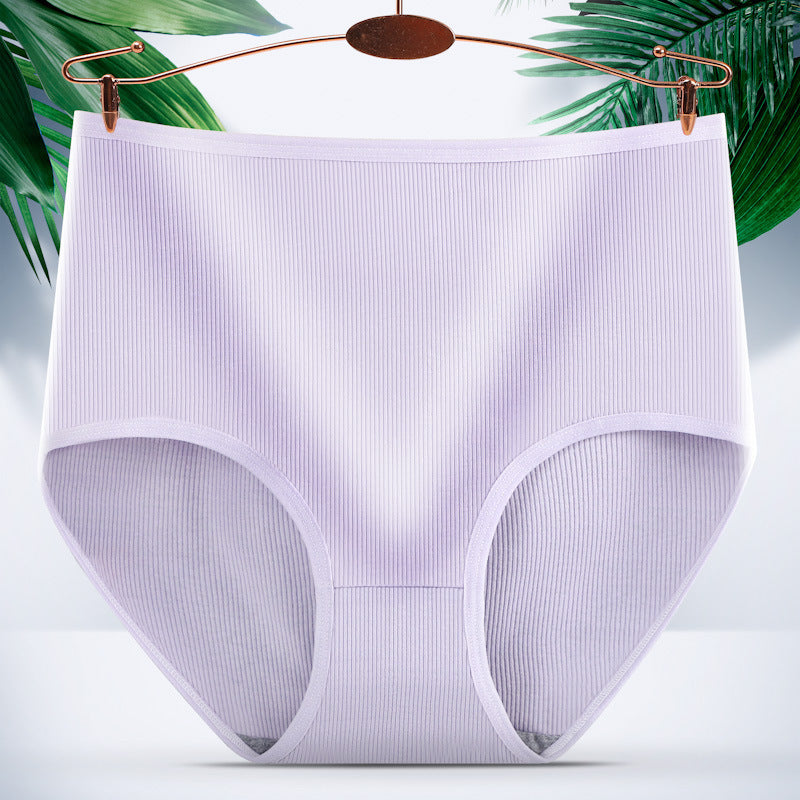 【1 juego de 8 piezas】 Ropa interior antibacteriana de cintura alta para mujer que absorbe la humedad