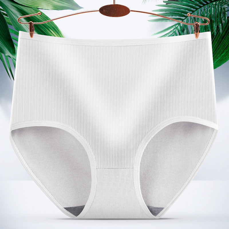 【1 juego de 8 piezas】 Ropa interior antibacteriana de cintura alta para mujer que absorbe la humedad