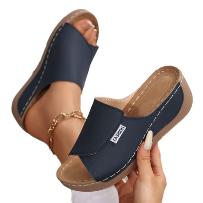 [36-43] Zapatillas de cuña con suela gruesa para mujer