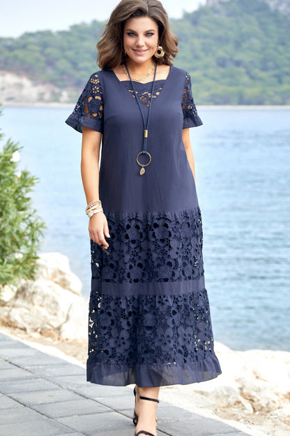【S-5XL】2026 Nuevo vestido elegante de encaje hueco de moda, casual y versátil