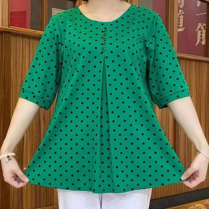 【Oferta por tiempo limitado】【L-5XL】Nueva camisa de mujer con estampado de lunares primavera/verano 2026