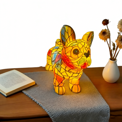 Lámpara de mesa con forma de gato, lámpara de noche retro fabricada en resina de colores, con temática de gatos