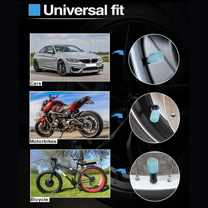 【8 piezas】 Tapa de válvula de neumático de coche fluorescente universal [Coche/Moto/Bicicleta]