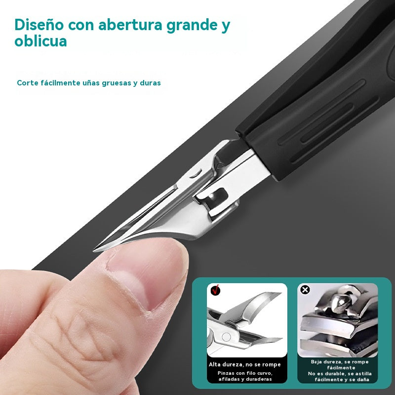 Cortaúñas antisalpicaduras con borde inclinado de 25° (juego de 3 piezas)