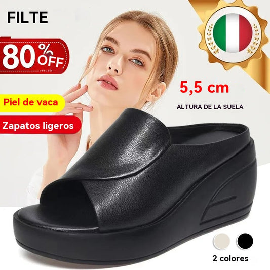【Tacón de 5,5 cm】Sandalias de cuña con suela blanda