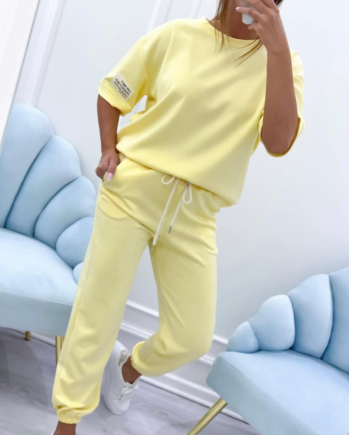 ⏰ Conjunto casual de top y pantalones lisos para mujer (S-5XL)