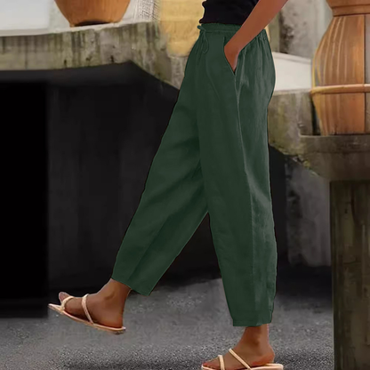 😍💕【40-120 kg】Pantalones casuales para mujer de algodón y lino ✅️Pago contra entrega