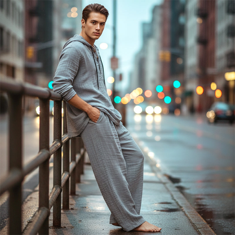 Conjunto de dos piezas para hombre: top holgado y pantalón con capucha ! Pago contra reembolso
