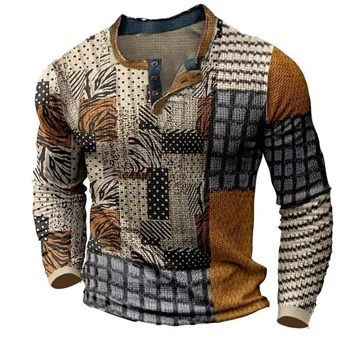 [S-4XL] Pánske polo tričko s dlhým rukávom a potlačou
