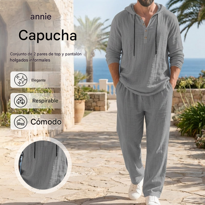 Conjunto de dos piezas para hombre: top holgado y pantalón con capucha ! Pago contra reembolso
