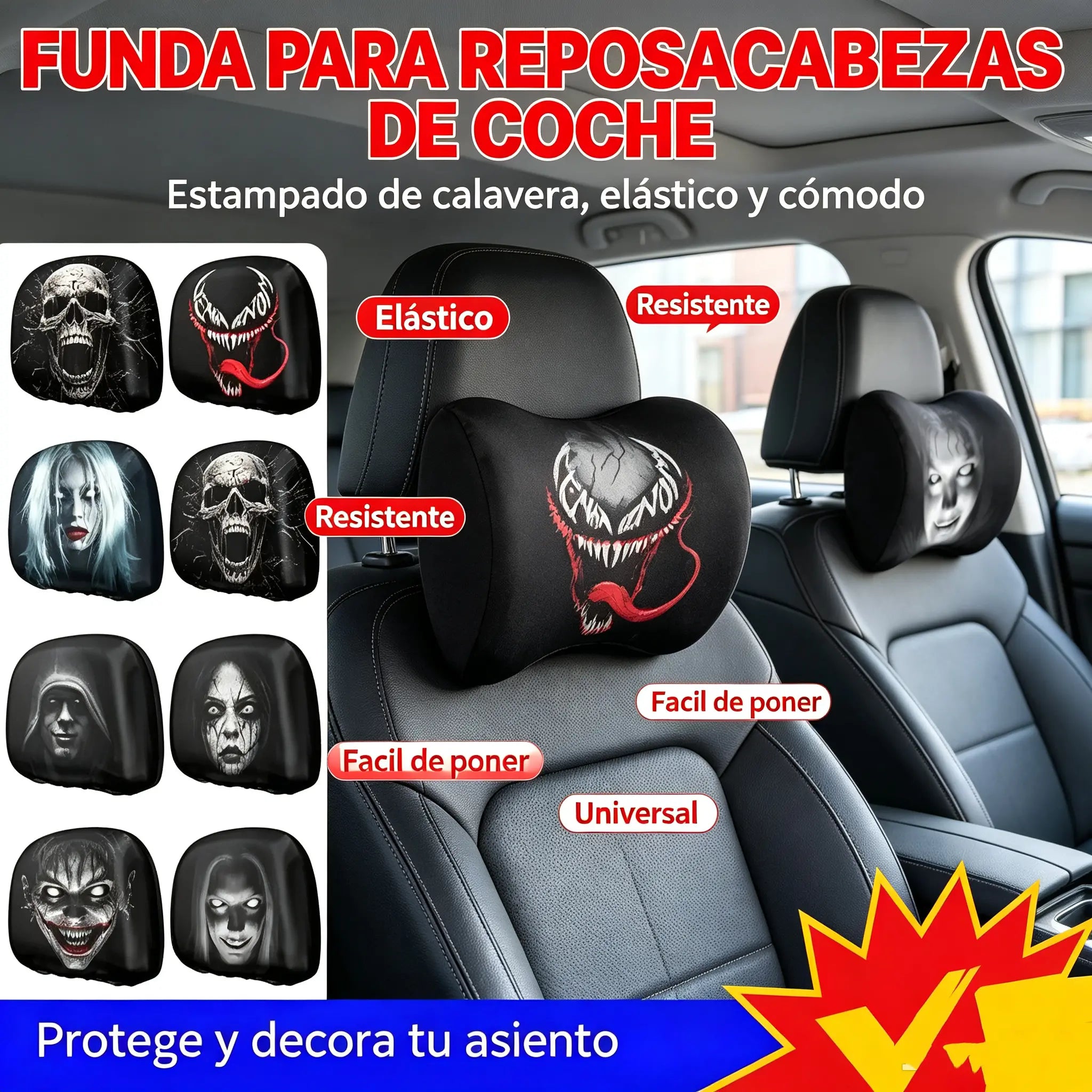 4 bucăți/124 lei – Husă pentru scaun auto cu o expresie amuzantă