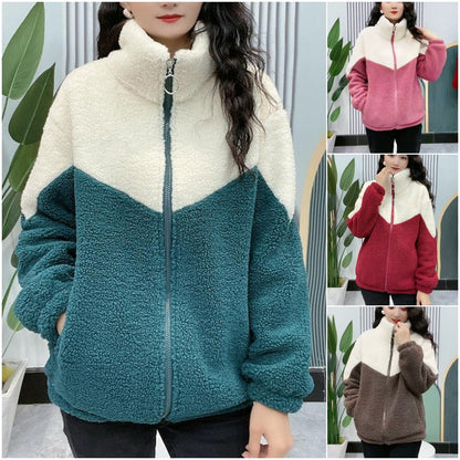 【M-4XL】Kurtka polarowa damska na jesień i zimę, ciepła kurtka z bawełny