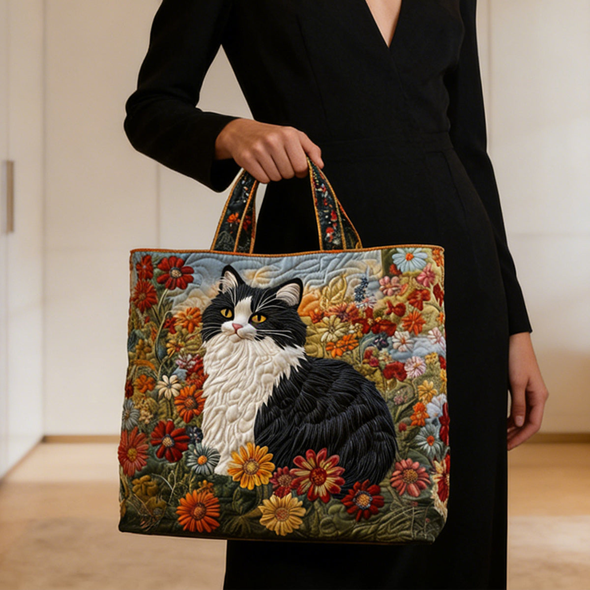 【Descuento】Bolsa de mano con diseño floral personalizado