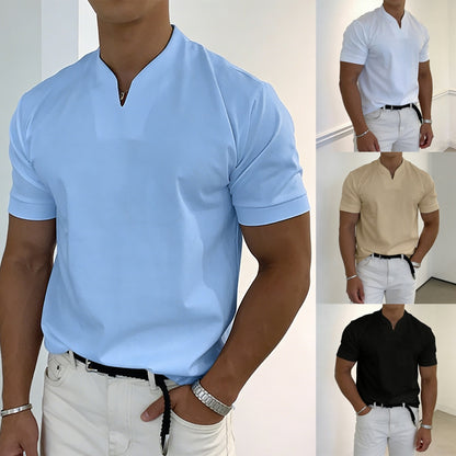 Polo deportivo para hombre en tallas grandes, de algodón elástico